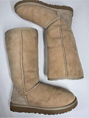 UGG Tall Classic II Winter Boots in Sand. Sheepskin lined.